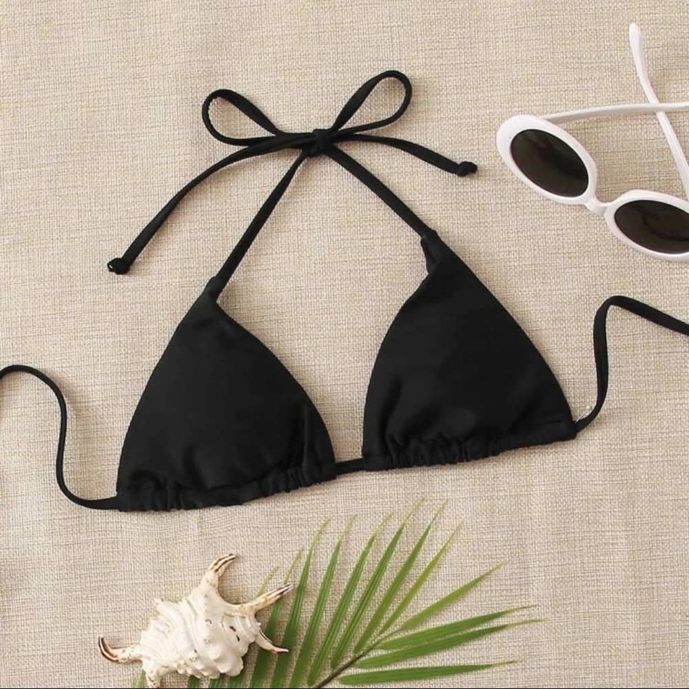 black swim top